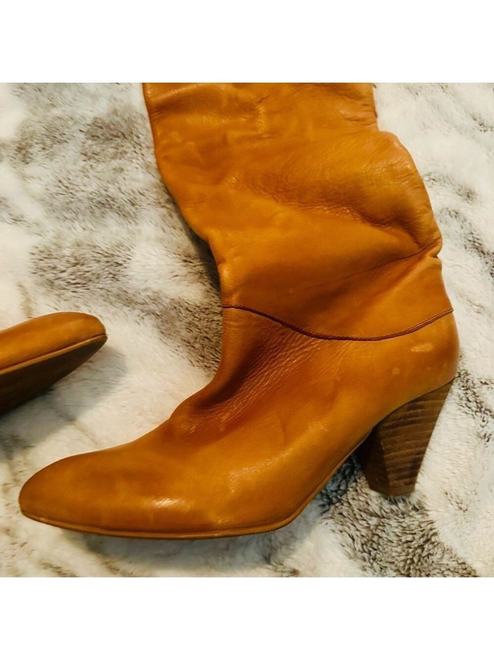 Free People Tan leather vintage over the knee boots size 37 - Picture 10 of 13